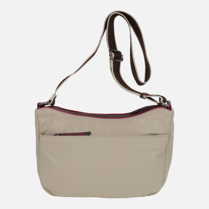 Shoulder bags with adjustable handle and fuchsia details