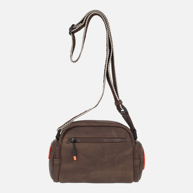 Bolsos bandolera Street en combinado marrón