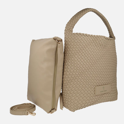 Bolsos trenzados con neceser interior línea Tropical