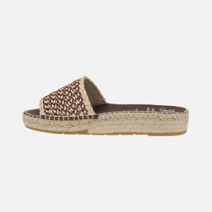 Low espadrilles in bicolor braided fabric