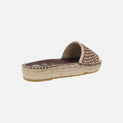 Low espadrilles in bicolor braided fabric