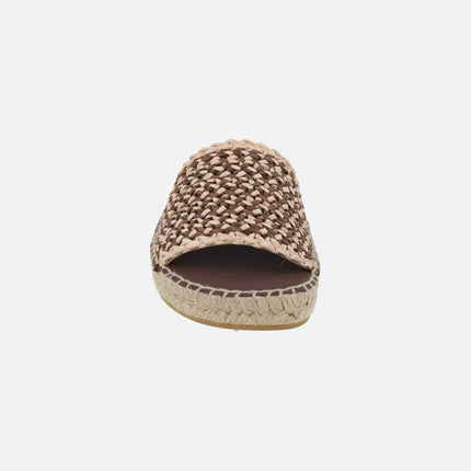 Low espadrilles in bicolor braided fabric