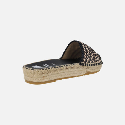 Low espadrilles in bicolor braided fabric