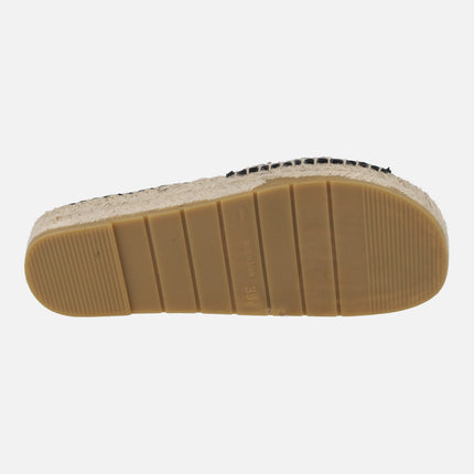 Low espadrilles in bicolor braided fabric