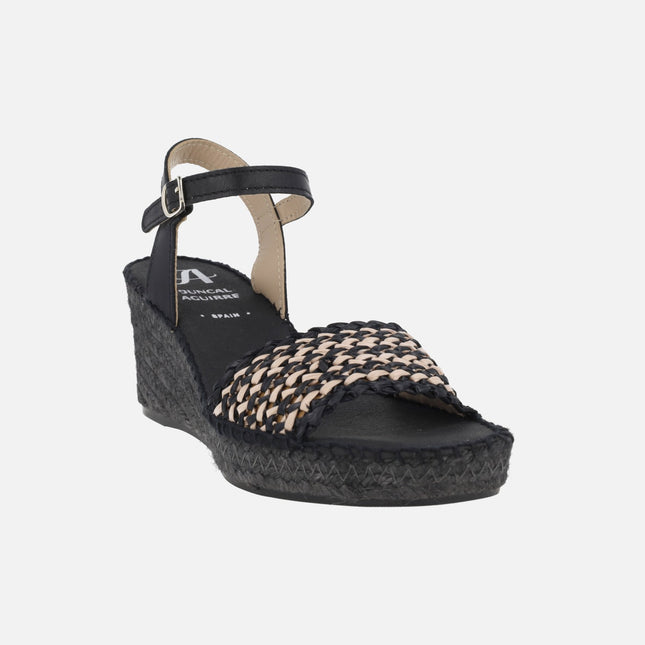 Zapatillas de esparto Etatu en combinado negro