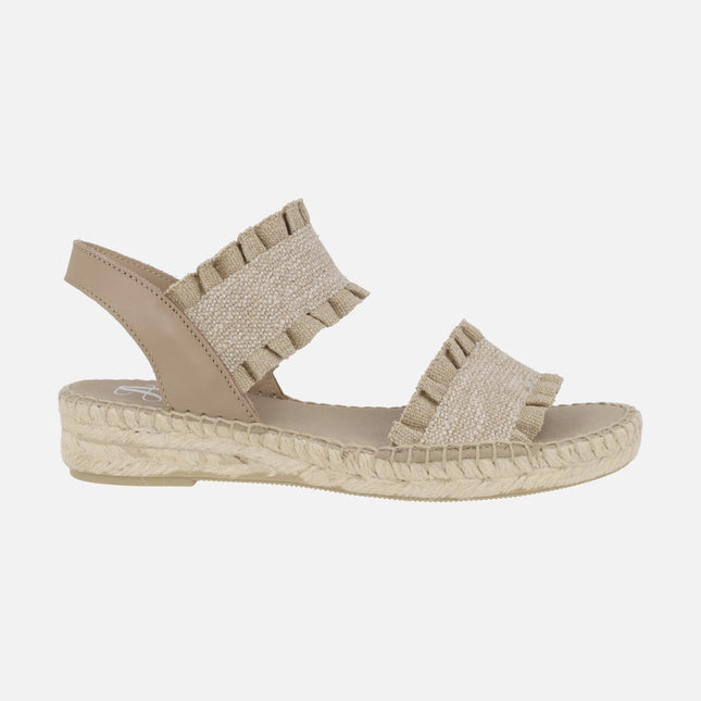 Alpargatas bajas en combinado beige Arga