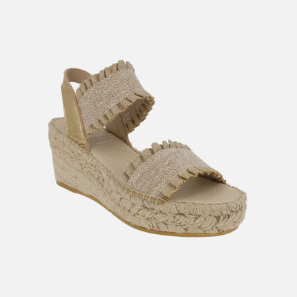 Paris gold combination espadrilles