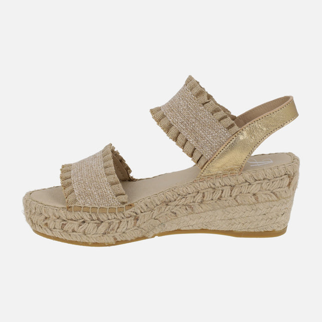 Paris gold combination espadrilles