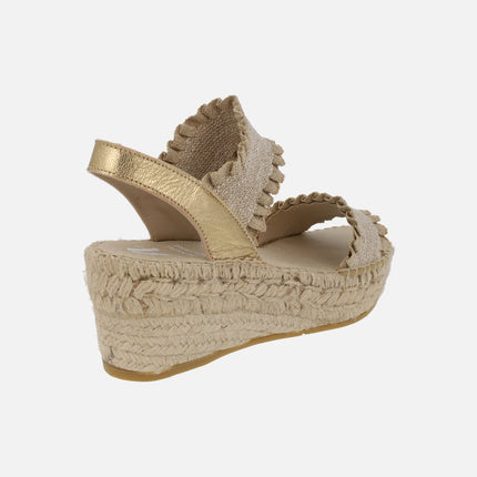 Paris gold combination espadrilles