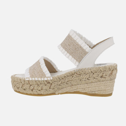 Mica espadrilles with two front straps with ruffles