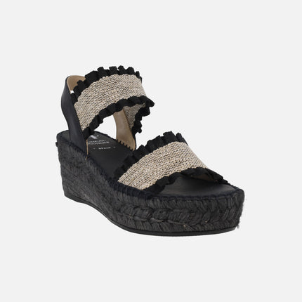 Mica espadrilles with two front straps with ruffles