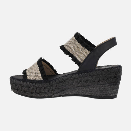 Mica espadrilles with two front straps with ruffles