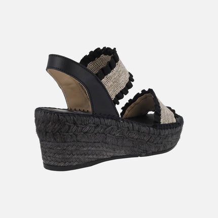 Mica espadrilles with two front straps with ruffles
