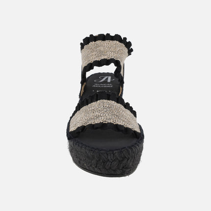 Mica espadrilles with two front straps with ruffles