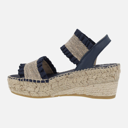 Mica espadrilles with two front straps with ruffles