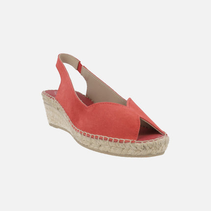 Peep-toe suede espadrilles