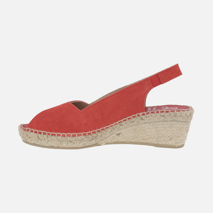 Peep-toe suede espadrilles