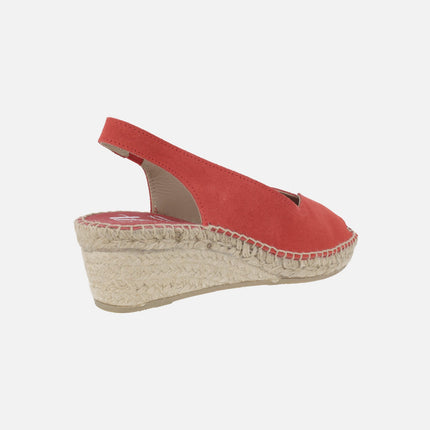 Peep-toe suede espadrilles
