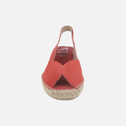 Peep-toe suede espadrilles