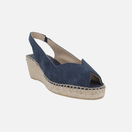 Peep-toe suede espadrilles