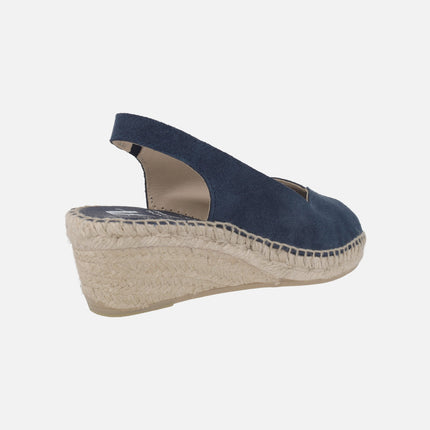 Peep-toe suede espadrilles