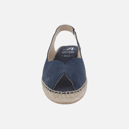 Peep-toe suede espadrilles