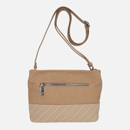 Multi-material shoulder bags with pendant