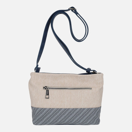 Multi-material shoulder bags with pendant