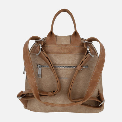 Mochilas Torrens en combinado cuero con detalle de abalorios