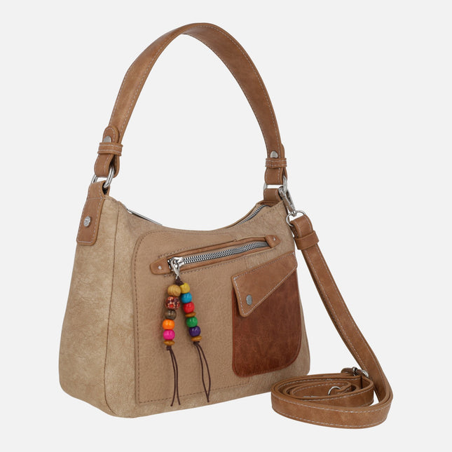Bolsos para hombro con bandolera y adorno de abalorios