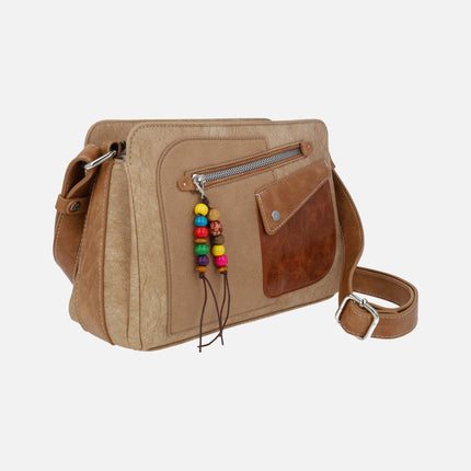 Bolsos bandolera Torrens en combinado cuero con abalorios