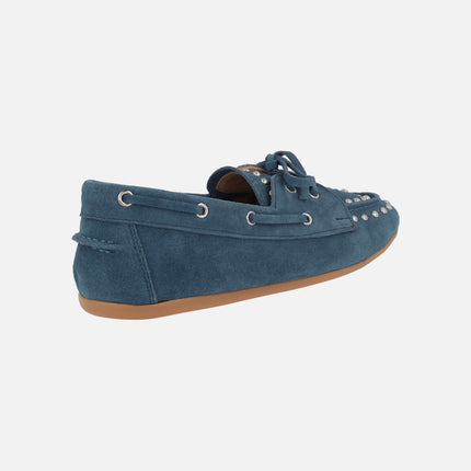 Náuticos de serraje con remaches plateados