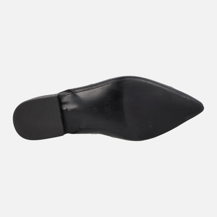 Leather slingback ballerinas with studded decoration