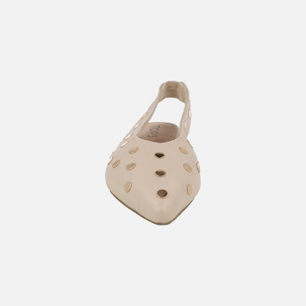 Leather slingback ballerinas with studded decoration