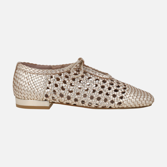 Zapatos trenzados de piel con cierre de cordones