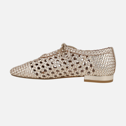 Zapatos trenzados de piel con cierre de cordones