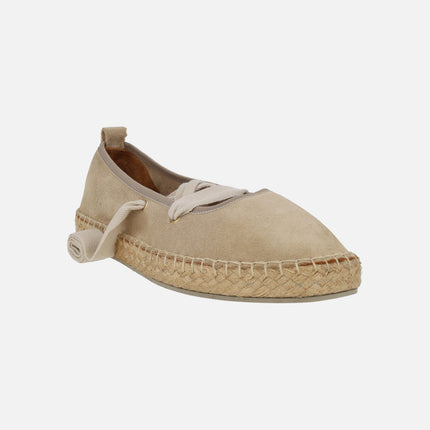 Zapatillas de esparto inspiración ballet con cintas