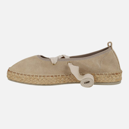 Zapatillas de esparto inspiración ballet con cintas