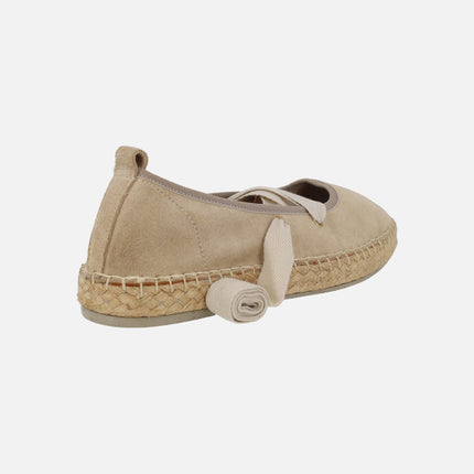 Zapatillas de esparto inspiración ballet con cintas