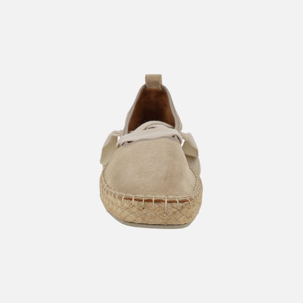 Zapatillas de esparto inspiración ballet con cintas