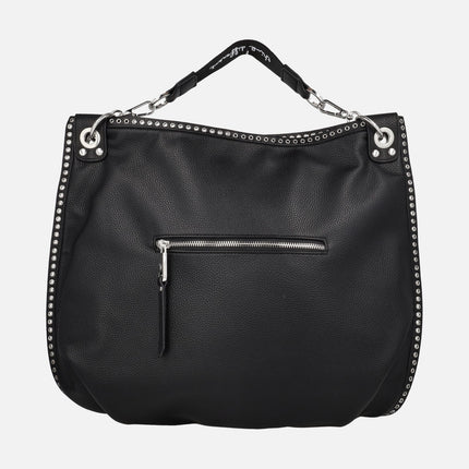 Bolsos negros con tachas y doble asa