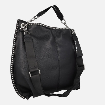 Bolsos negros con tachas y doble asa