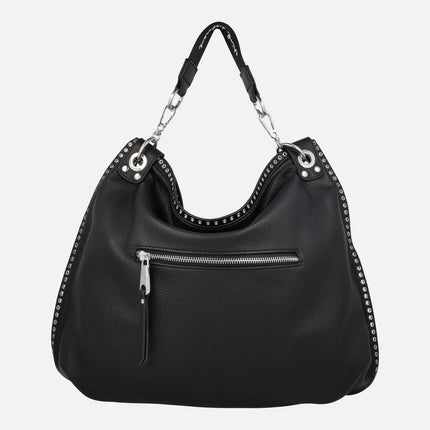 Black bags with studs and double handle