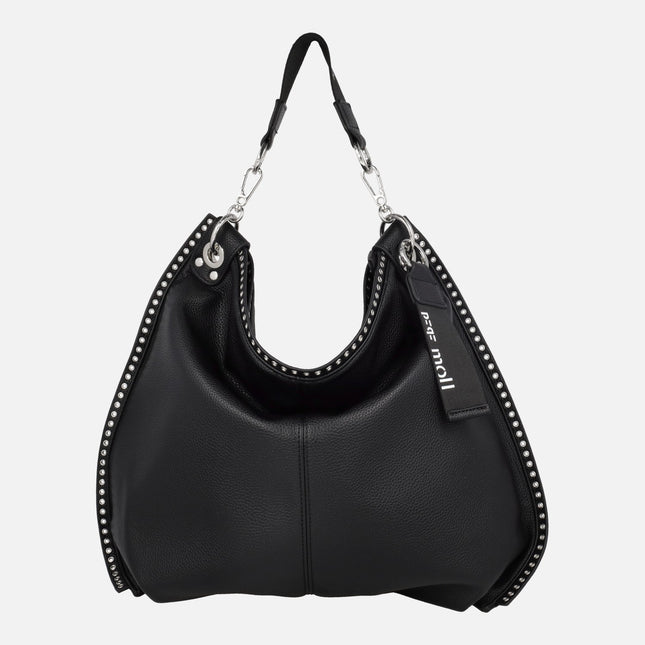Bolsos negros con tachas y doble asa