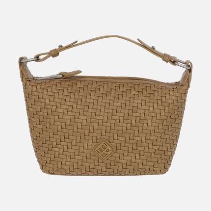 Braided effect handbags with adjustable shoulder strap