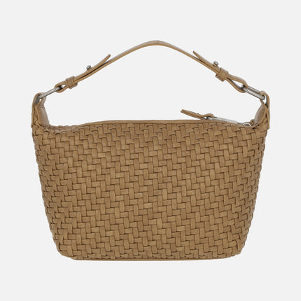 Braided effect handbags with adjustable shoulder strap