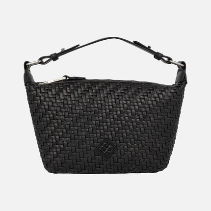Braided effect handbags with adjustable shoulder strap
