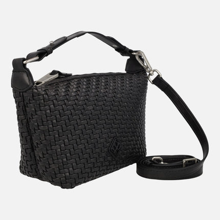 Braided effect handbags with adjustable shoulder strap