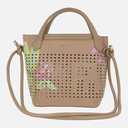 Bags with openwork and flower print 261271 Sand