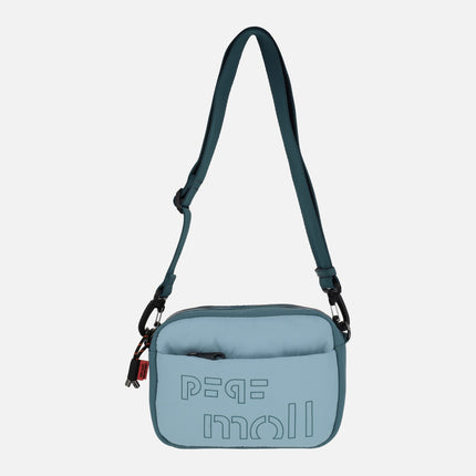 Quilted fabric crossbody bags in blue combination